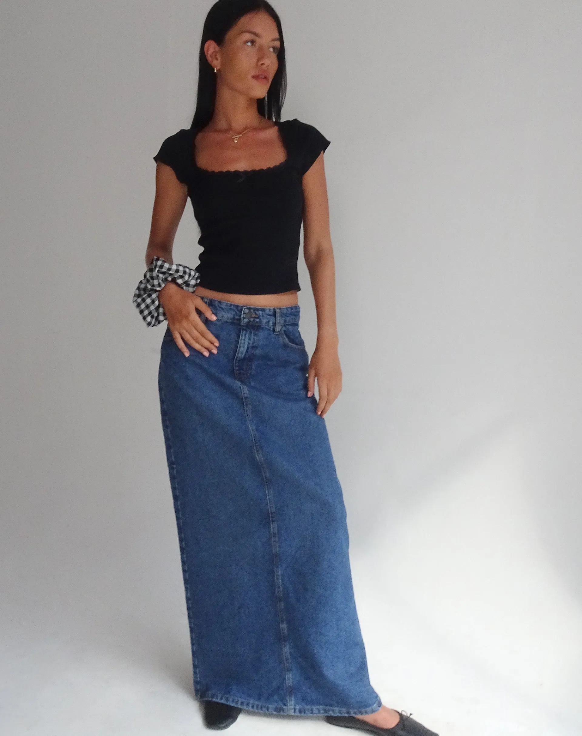 Motel Rocks Basics | Basic Tops-Bovillo Cap Sleeve Top in Black Ribbed Jersey BlackRibbedJersey