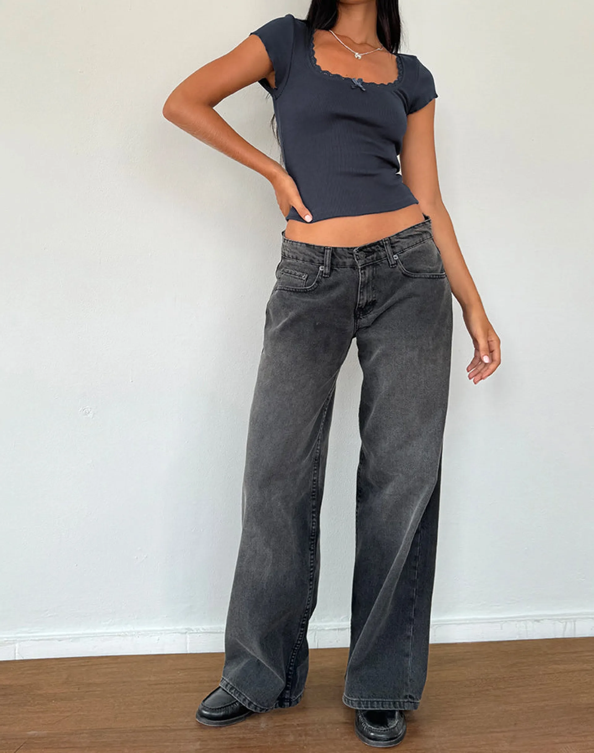 Motel Rocks Basics | Basic Tops-Bovillo Cap Sleeve Top in Ocean Storm Ribbed Jersey OceanStormRibbedJersey