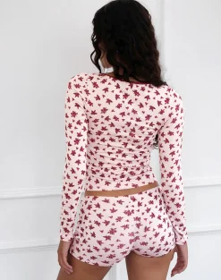 Motel Rocks Underwear | Loungewear-Bovita Pyjama Top in Floral Fantasy Pink FloralFantasyPink