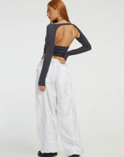Motel Rocks Basics | Basic Tops-Brandy Crop Top in Ocean Storm OceanStorm