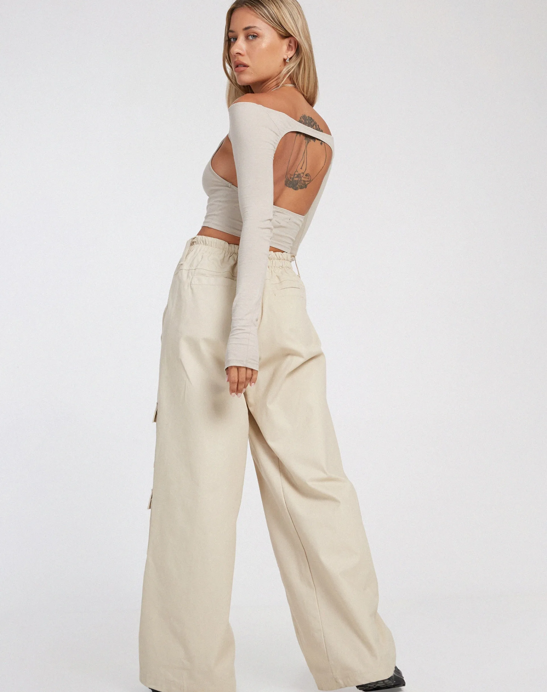 Motel Rocks Basics | Basic Tops-Brandy Long Sleeve Top in Coconut Milk CoconutMilk