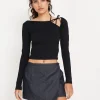 Motel Rocks Basics-Braya Wrap Mini Skirt in Dark Indigo