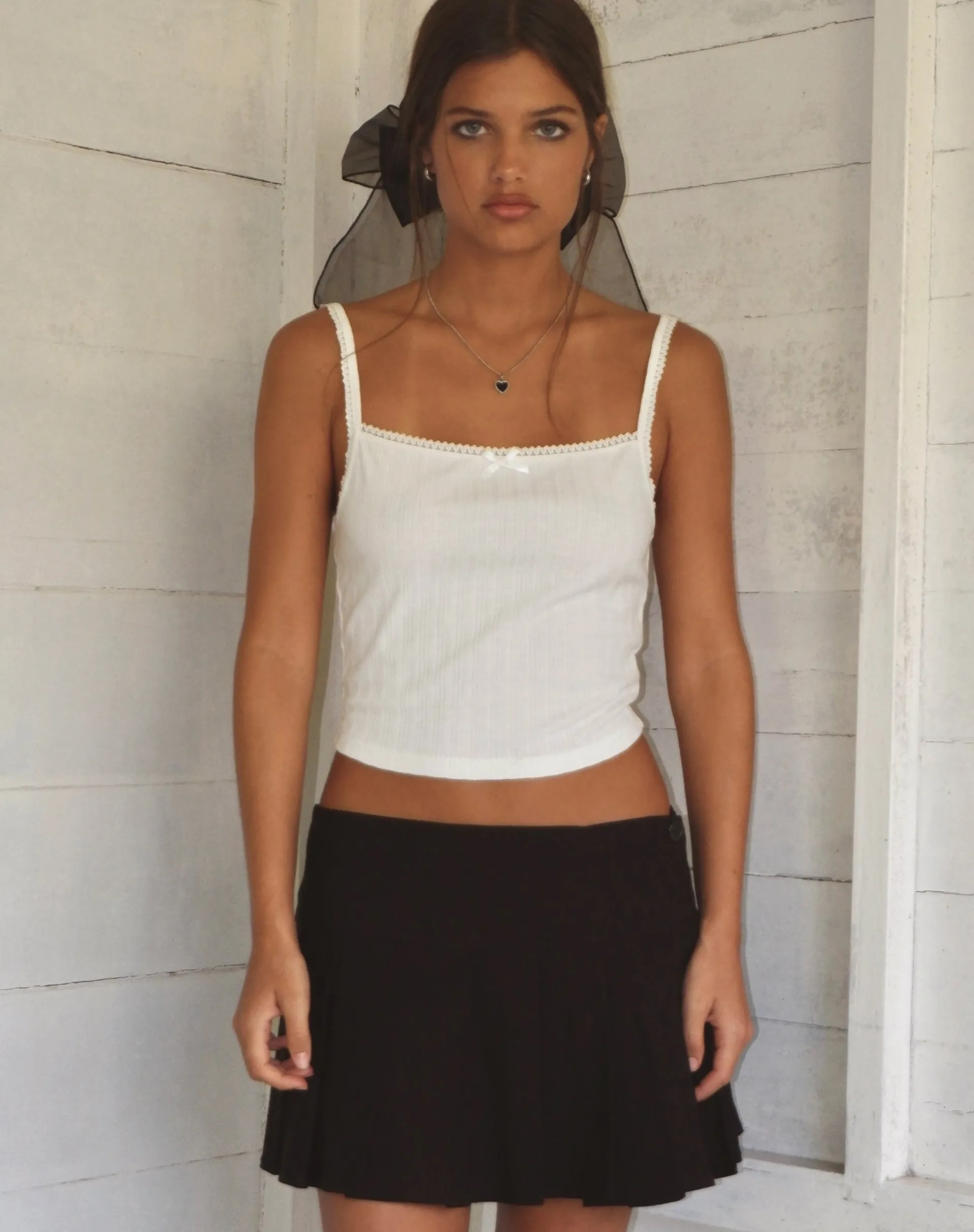 Motel Rocks Strappy Tops-Brynn Cami Top in white