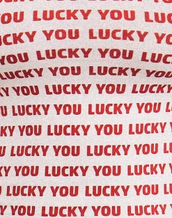 Motel Rocks Vest Tops | Printed Tops-Carillo Top in White with Lucky You Text in Red WhitewithLuckyYouTextinRed