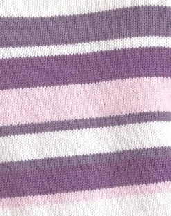 Motel Rocks Jumpers-Carmine Jumper in Stripe Soft Pink and Mauve Purple