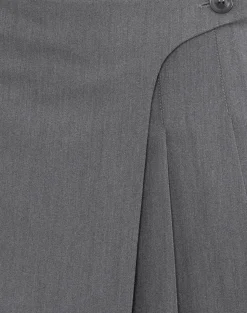 Motel Rocks Tailoring | Pleated Skirts-Carwita Panel Wrap Mini Skirt in Charcoal
