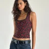 Motel Rocks Basic Tops | Vest Tops-Carys Vest Top in Strawberry Polka Black StrawberryPolkaBlack