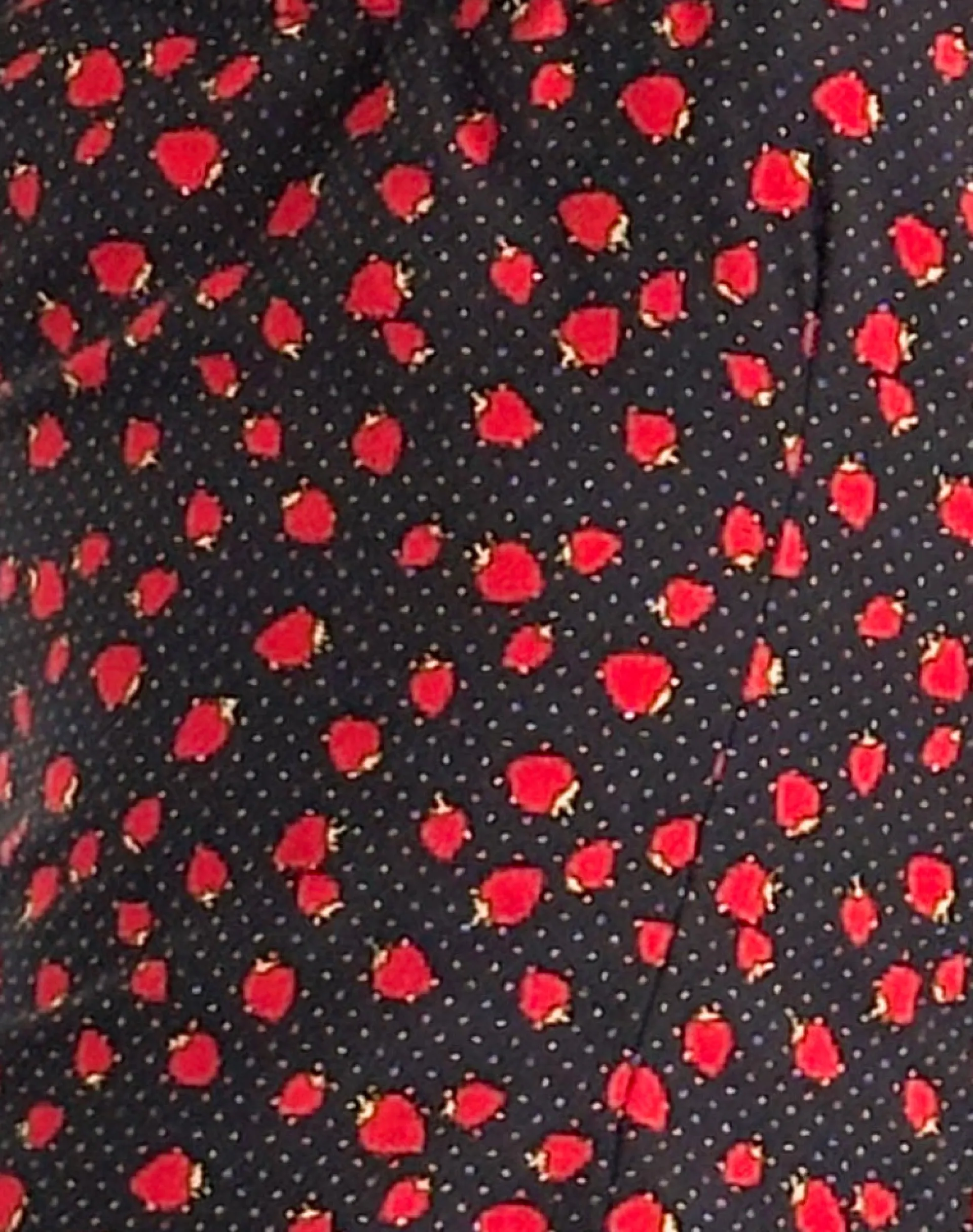 Motel Rocks Basic Tops | Vest Tops-Carys Vest Top in Strawberry Polka Black StrawberryPolkaBlack