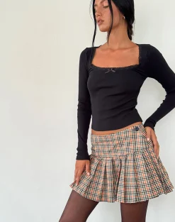 Motel Rocks A Line Skirts | Pleated Skirts-Casini Mini Skirt in Country Check CountryCheck