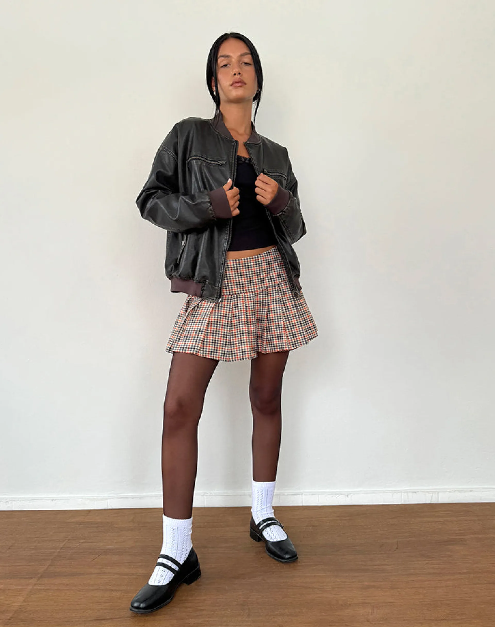Motel Rocks A Line Skirts | Pleated Skirts-Casini Mini Skirt in Country Check CountryCheck