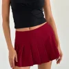 Motel Rocks Tailoring | A Line Skirts-Casini Mini Skirt in Soft Tailoring Burgundy SoftTailoringBurgundy