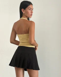 Motel Rocks Tailoring | A Line Skirts-Casini Mini Skirt in Soft Tailoring Black SoftTailoringBlack