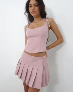 Motel Rocks Pleated Skirts | Mini Skirts-Casini Pleated Micro Skirt in pink