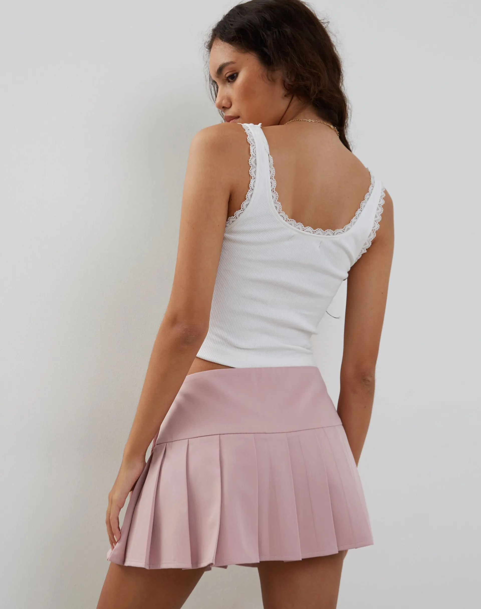 Motel Rocks Pleated Skirts | Mini Skirts-Casini Pleated Micro Skirt in pink
