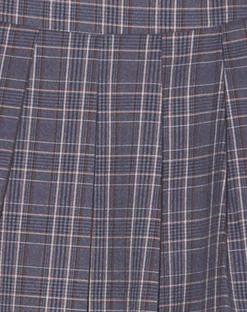 Motel Rocks Printed Skirts-Catelyn Pleated Midi Skirt in Navy Check navycheck