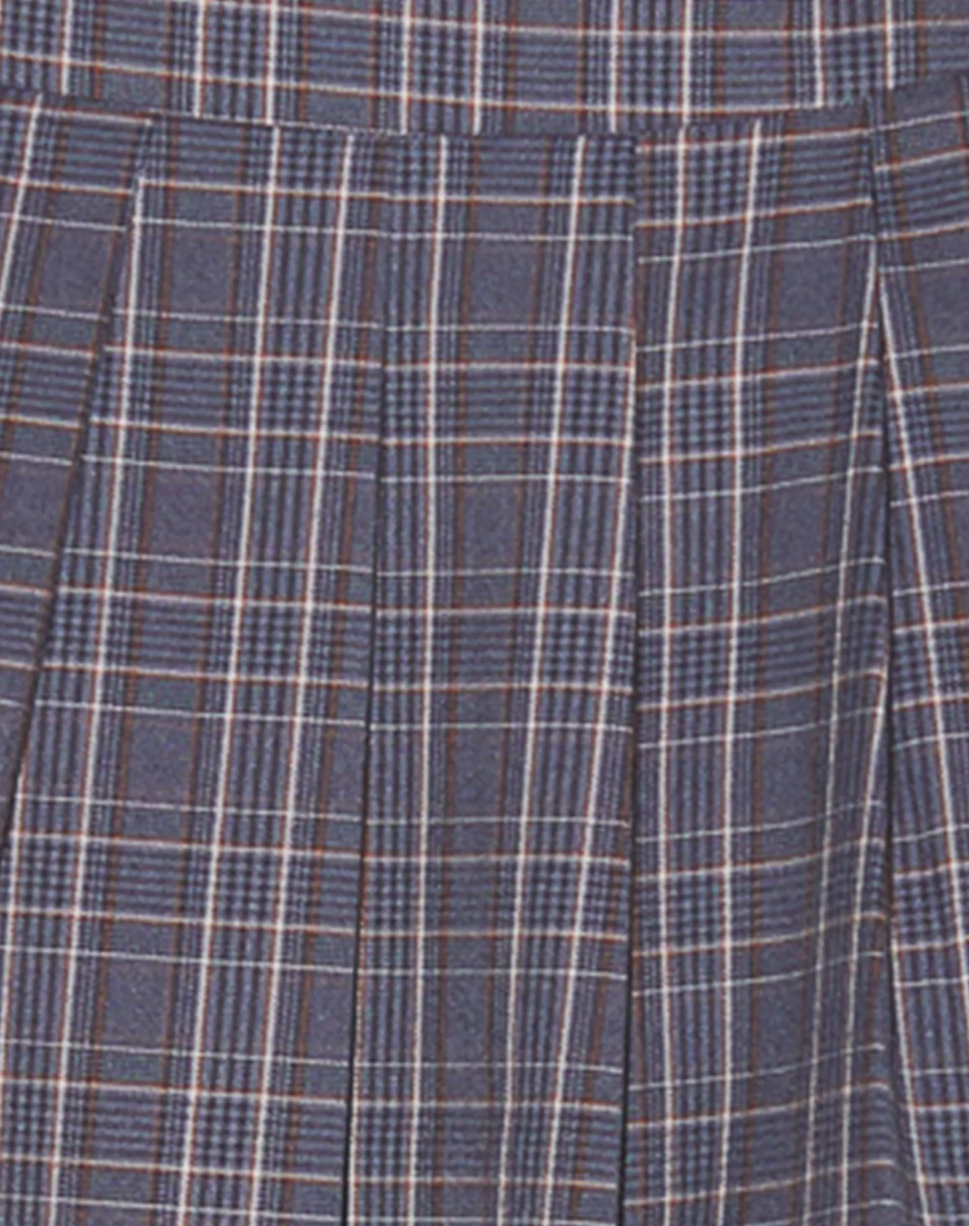 Motel Rocks Printed Skirts-Catelyn Pleated Midi Skirt in Navy Check navycheck