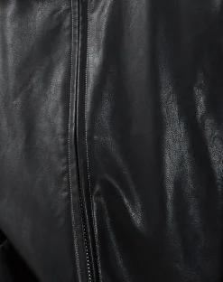 Motel Rocks Pu Jackets | Jackets-Cavita Jacket in Black with Grey Top Stitch BlackwithGreyTopStitch
