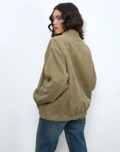Motel Rocks Jackets-Cavita Jacket in Cord Artichoke Green CordArtichokeGreen