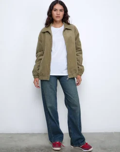Motel Rocks Jackets-Cavita Jacket in Cord Artichoke Green CordArtichokeGreen