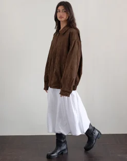 Motel Rocks Jackets-Cavita Jacket in Faux Suede Brown FauxSuedeBrown