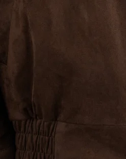 Motel Rocks Jackets-Cavita Jacket in Faux Suede Brown FauxSuedeBrown