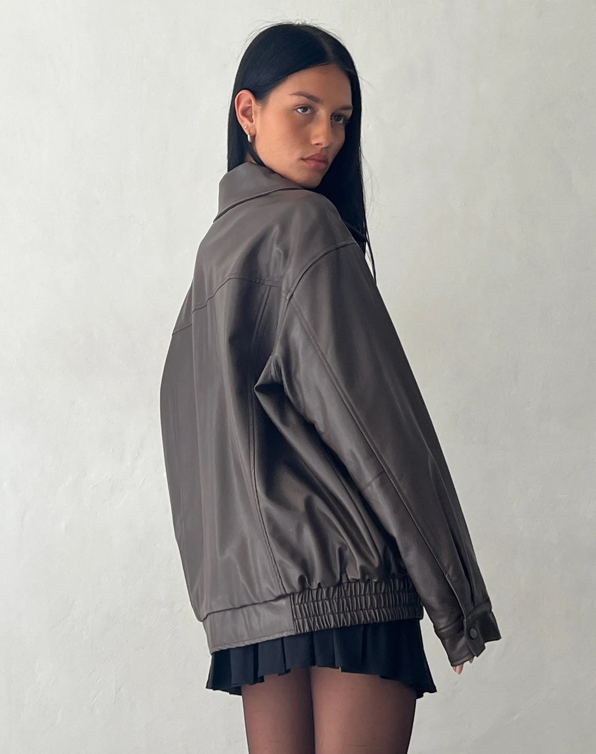 Motel Rocks Pu Jackets | Jackets-Cavita Jacket in PU Bitter Chocolate bitterchocolate