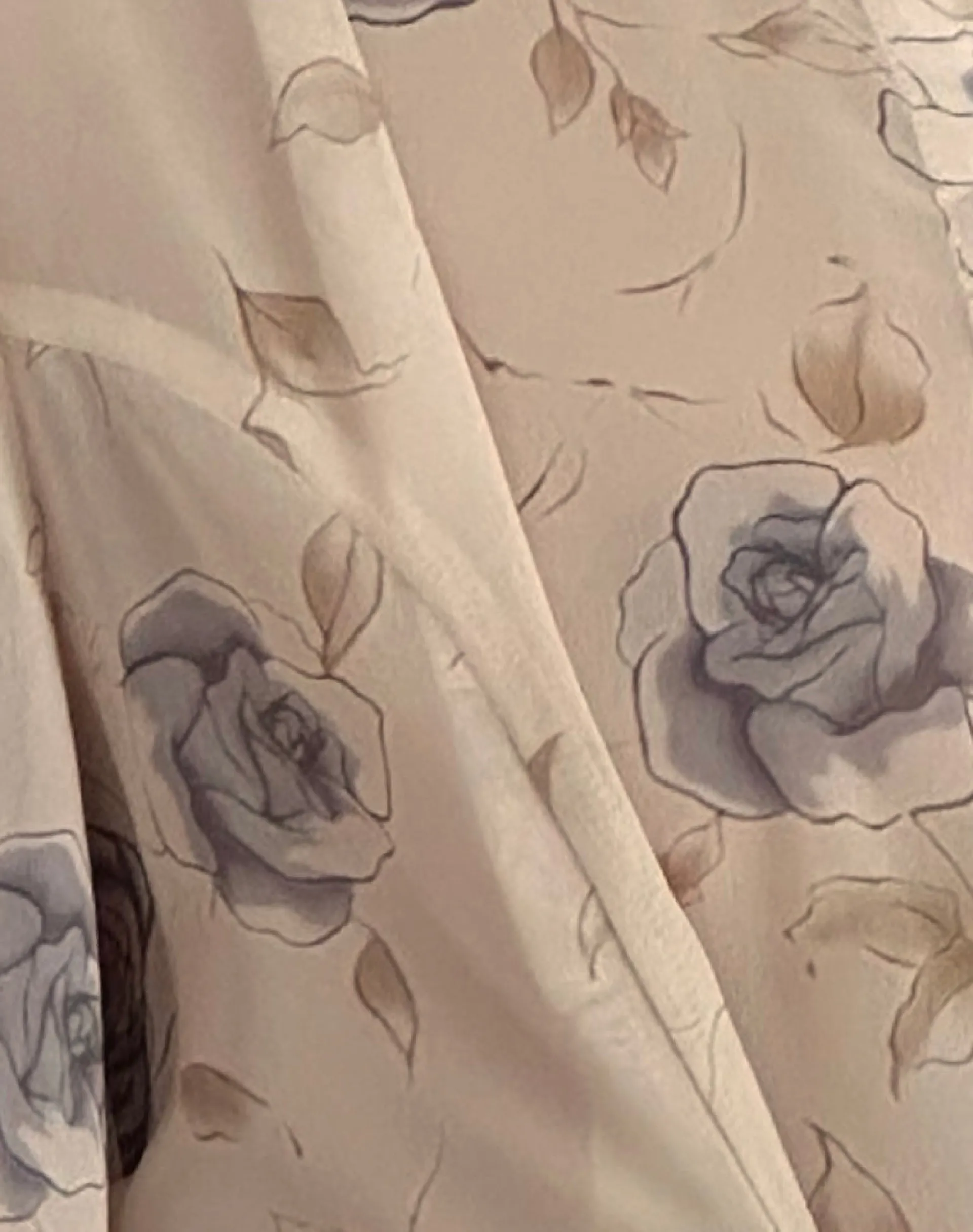 Motel Rocks Co-Ords | Printed Tops-Christabel Shirt in Wild Rose Blue wildroseblue