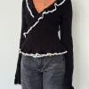 Motel Rocks Long Sleeve Tops-Christella Top in Black
