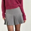 Motel Rocks Tailoring | Pleated Skirts-Cida Pleated Mini Skirt in Dark Charcoal DarkCharcoal