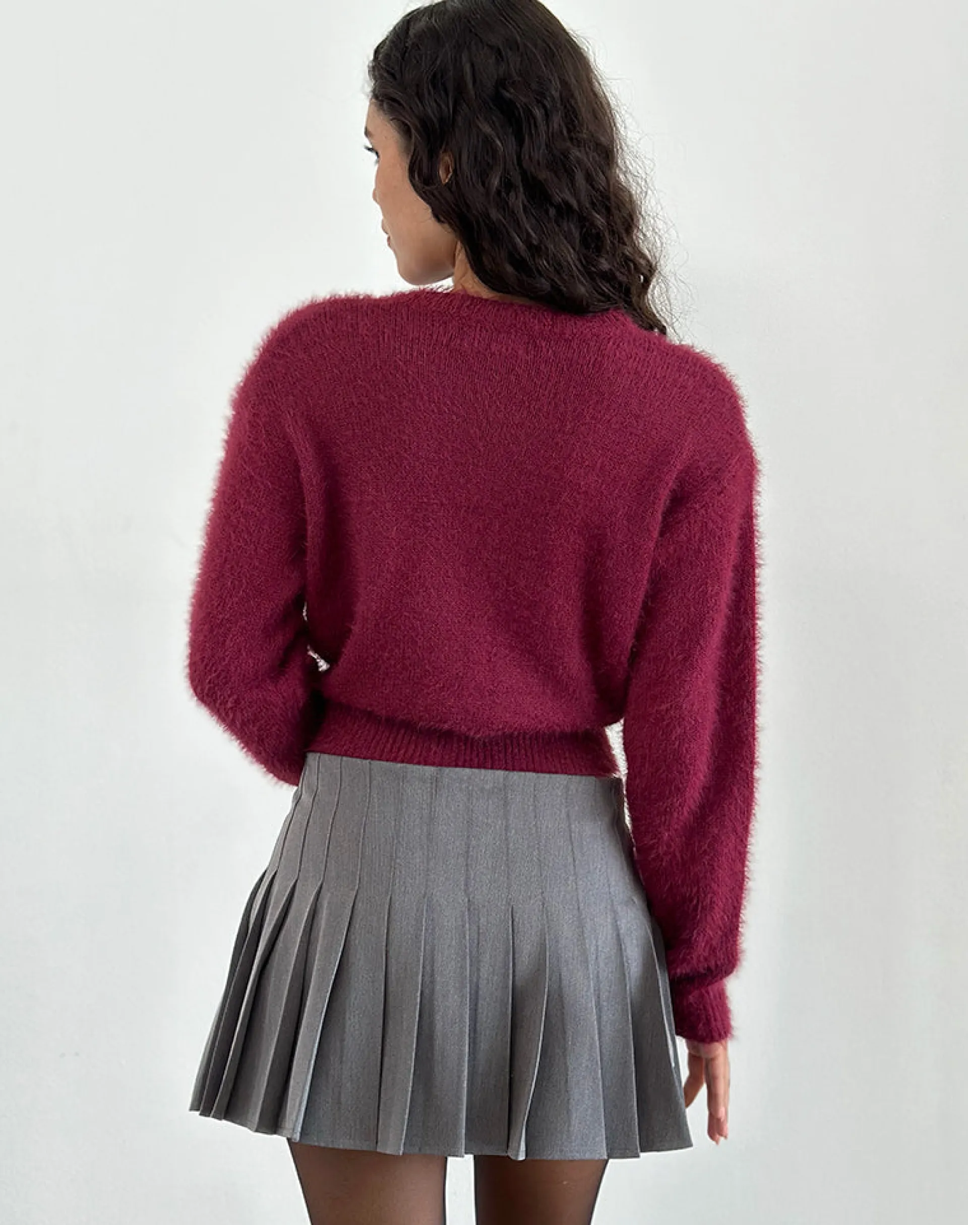 Motel Rocks Tailoring | Pleated Skirts-Cida Pleated Mini Skirt in Dark Charcoal DarkCharcoal