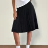 Motel Rocks Pleated Skirts | Midi Skirts-Citrani Pleated Midi Skirt in Black