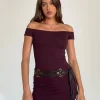 Motel Rocks Basics | Day Dresses-Ciya Mini Dress in Thick Rib Oxblood