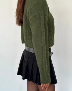 Motel Rocks Cardigans-Claire Knit Cardigan in Forest Green