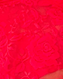 Motel Rocks Strappy Tops | Lace Tops-Cojira Lace Butterfly Top in Big Rose Red