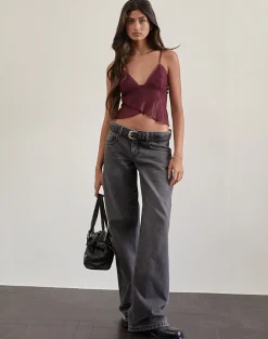 Motel Rocks Printed Tops | Crop Tops-Cojira Mesh Butterfly Top in Tonal Burgundy Paisley TonalBurgundyPaisley