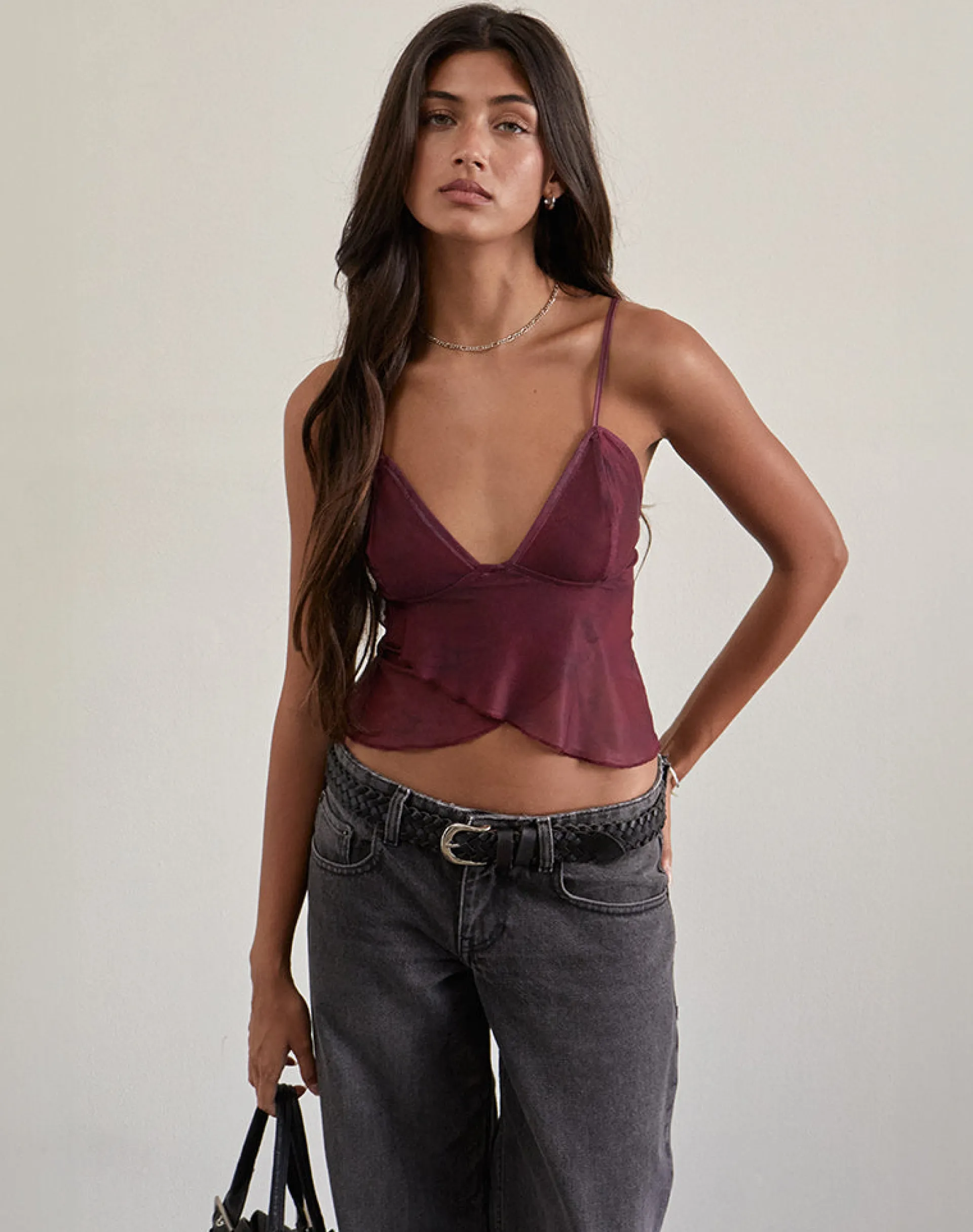 Motel Rocks Printed Tops | Crop Tops-Cojira Mesh Butterfly Top in Tonal Burgundy Paisley TonalBurgundyPaisley
