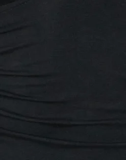 Motel Rocks Halterneck Tops-Cosmo Halterneck Top in Jersey Black JerseyBlack