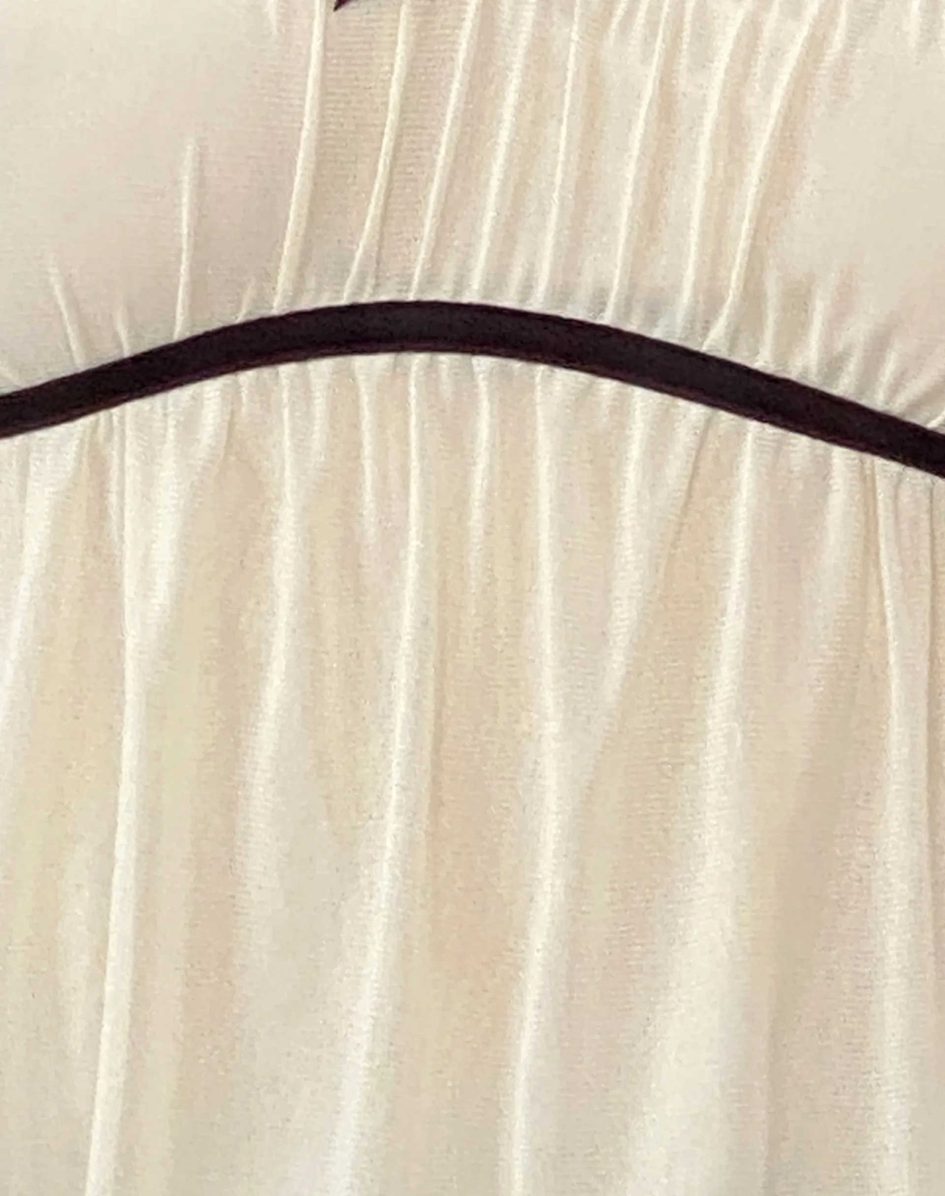 Motel Rocks Strappy Tops-Damaris Frill Cami Top in Cream with Black Centre Bow CreamwithBlackCentreBow