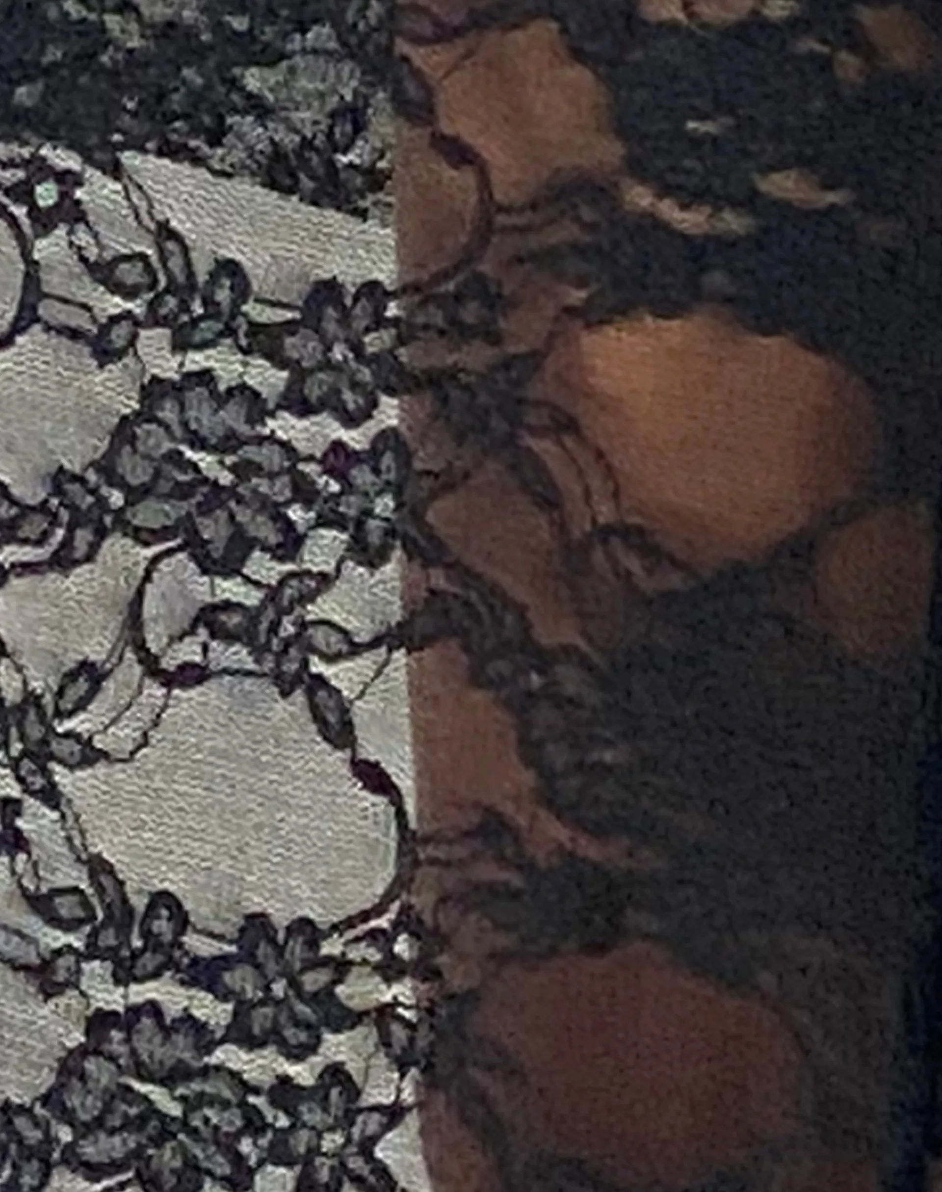 Motel Rocks Midi Dresses-Daniella Unlined Asymmetrical Midi Dress in Abstract Lace Black