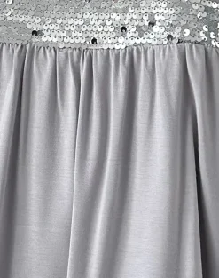 Motel Rocks Bandeau Tops | Sequin Tops-Danuta Longline Bandeau Top in Sequin Grey