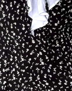 Motel Rocks Printed Dresses | Day Dresses-Darira Long Sleeve Mini Dress in Ditsy Romance Black