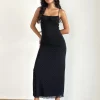 Motel Rocks Party Dresses | Maxi Dresses-Darsih Maxi Dress in Basic Polka Black Flock BasicPolkaBlackFlock