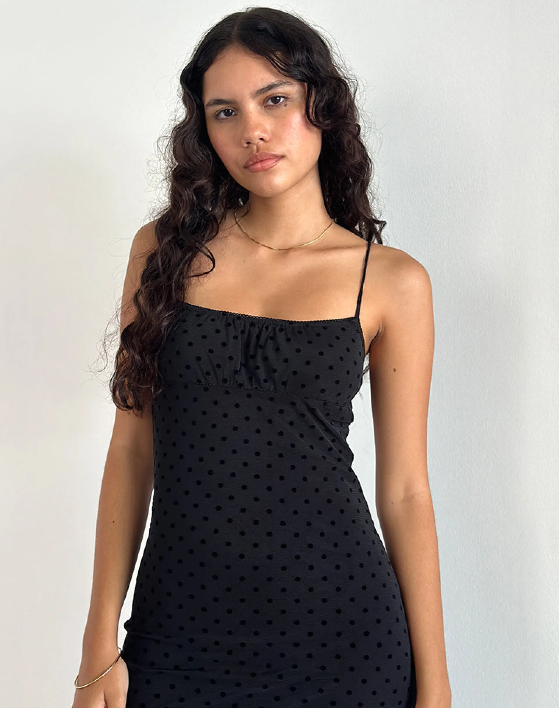Motel Rocks Party Dresses | Maxi Dresses-Darsih Maxi Dress in Basic Polka Black Flock BasicPolkaBlackFlock