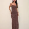 Motel Rocks Printed Dresses | Day Dresses-Darsih Maxi Dress in Rar Leopard Flock Chocolate RarLeopardFlockChocolate
