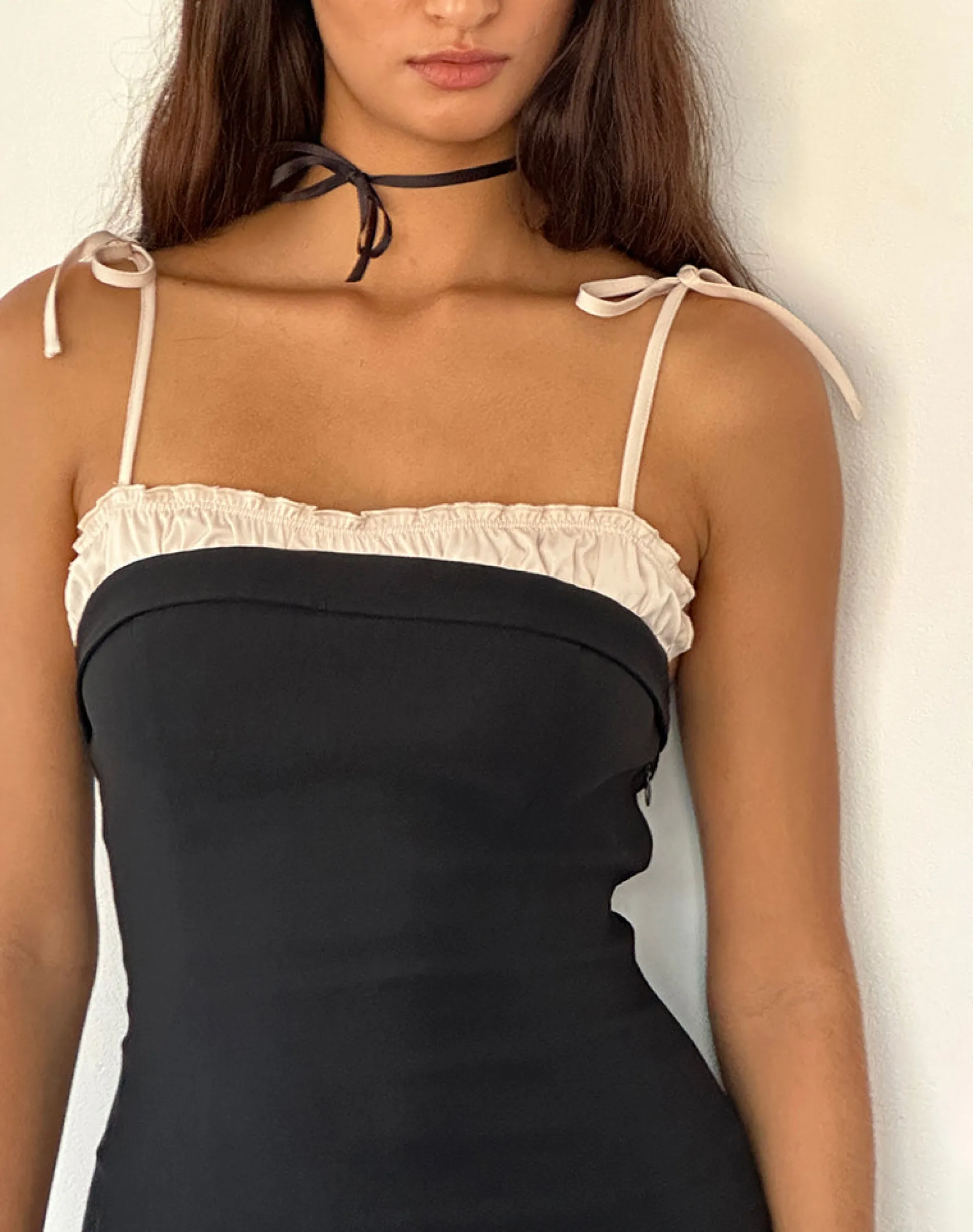 Motel Rocks Basics | Day Dresses-Daruka Mini Dress in Satin Black