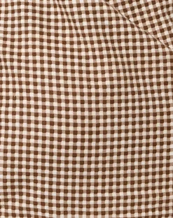 Motel Rocks Printed Dresses | Mini Dresses-Deja Dress in Mini Gingham Brown