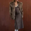 Motel Rocks Printed Dresses | Day Dresses-Delfina Midi Dress in Lace Brown Check