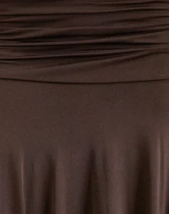 Motel Rocks Co-Ords | A Line Skirts-Delta Midi Skirt in Slinky Chocolate