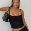 Motel Rocks Vest Tops | Strappy Tops-Deska Cami Top in Lace Black LaceBlack