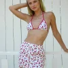 Motel Rocks Swimwear | Printed Skirts-Dheca Mini Skirt in White Cherry Print